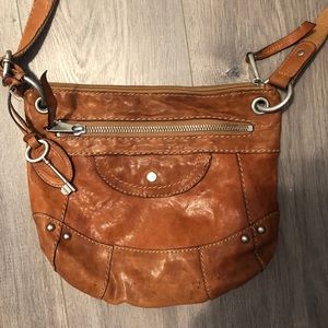 Brown leather fossil purse